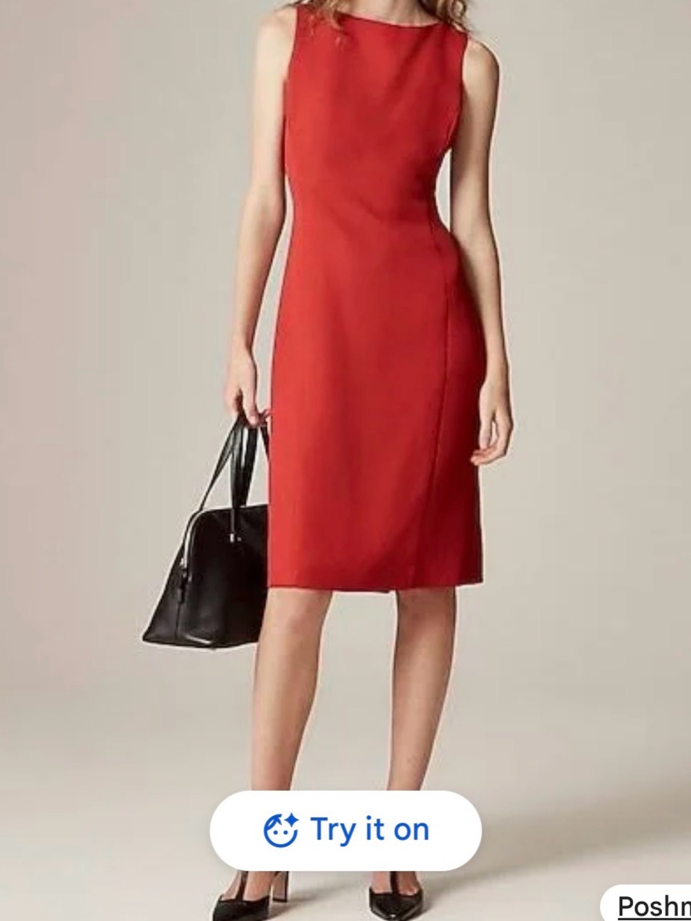J. Crew Red Sleeveless Sheath Dress in boucle